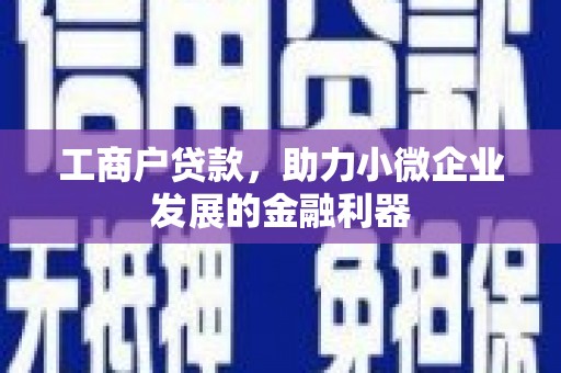 白河工商户贷款，助力小微企业发展的金融利器