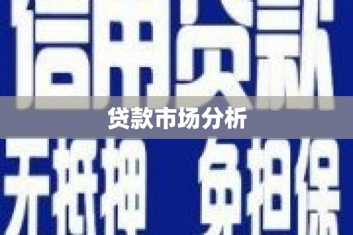 白河贷款市场分析