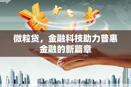 白河微粒贷，金融科技助力普惠金融的新篇章