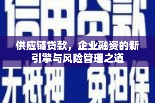 白河供应链贷款，企业融资的新引擎与风险管理之道