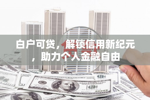白河白户可贷，解锁信用新纪元，助力个人金融自由