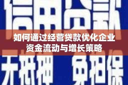 白河如何通过经营贷款优化企业资金流动与增长策略