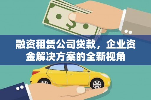 白河融资租赁公司贷款，企业资金解决方案的全新视角