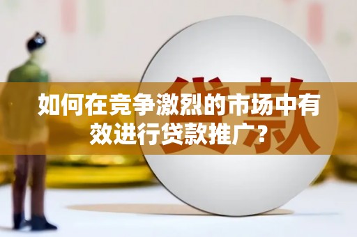 白河如何在竞争激烈的市场中有效进行贷款推广？