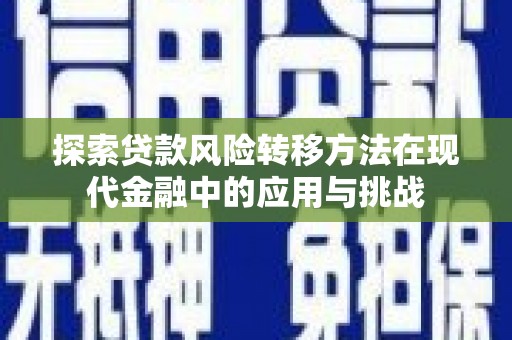 白河探索贷款风险转移方法在现代金融中的应用与挑战