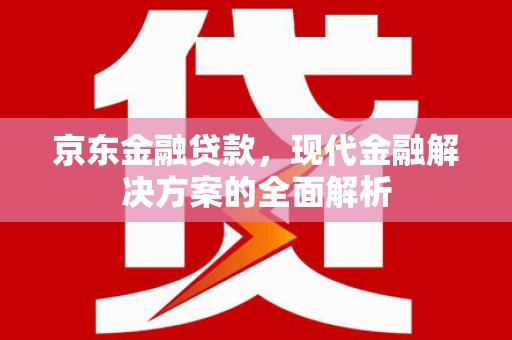 白河京东金融贷款，现代金融解决方案的全面解析