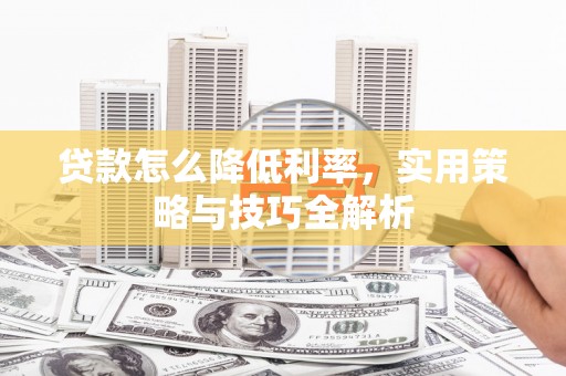 白河贷款怎么降低利率，实用策略与技巧全解析