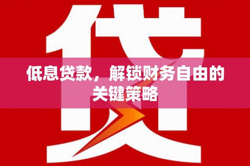 白河低息贷款，解锁财务自由的关键策略