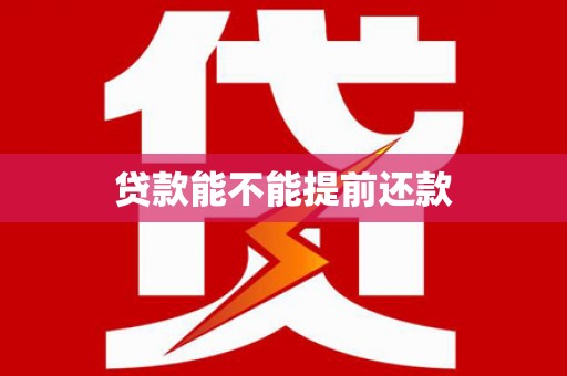 白河贷款能不能提前还款