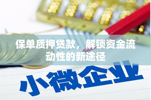 白河保单质押贷款，解锁资金流动性的新途径