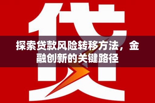 白河探索贷款风险转移方法，金融创新的关键路径