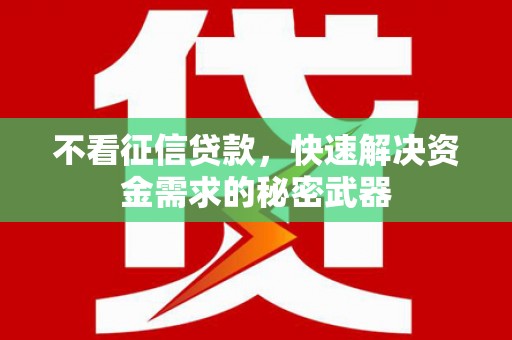 白河不看征信贷款，快速解决资金需求的秘密武器