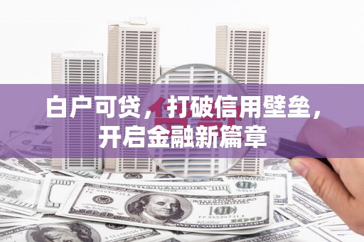 白河白户可贷，打破信用壁垒，开启金融新篇章