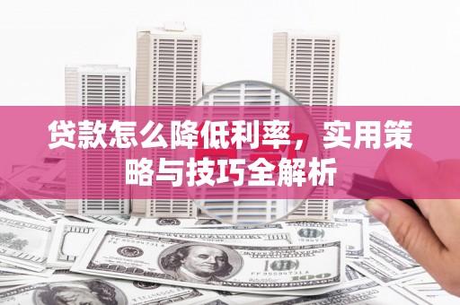 白河贷款怎么降低利率，实用策略与技巧全解析