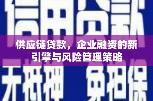 白河供应链贷款，企业融资的新引擎与风险管理策略
