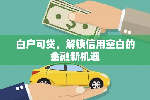 白河白户可贷，解锁信用空白的金融新机遇