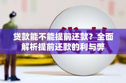 白河贷款能不能提前还款？全面解析提前还款的利与弊