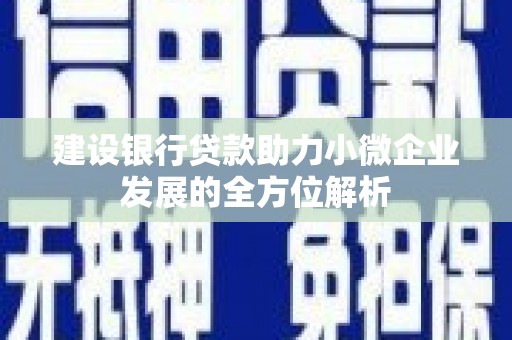 白河建设银行贷款助力小微企业发展的全方位解析