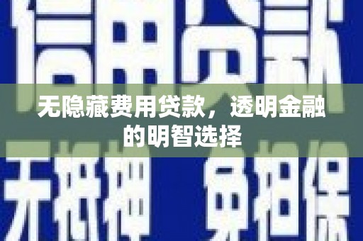 白河无隐藏费用贷款，透明金融的明智选择
