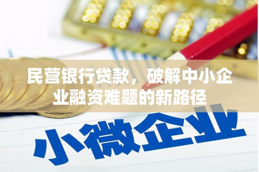 白河民营银行贷款，破解中小企业融资难题的新路径