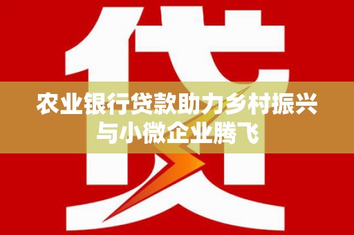 白河农业银行贷款助力乡村振兴与小微企业腾飞