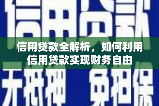 白河信用贷款全解析，如何利用信用贷款实现财务自由